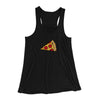 Pizza Slice Couple's Shirt Women's Flowey Racerback Tank Top Black | Funny Shirt from Famous In Real Life