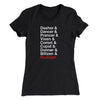 Reindeer Names Women's T-Shirt Black | Funny Shirt from Famous In Real Life