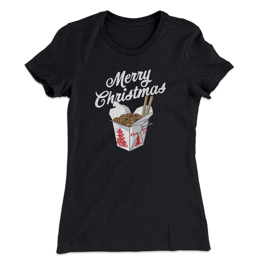 Merry Christmas Takeout Women's T-Shirt | Funny Shirt from Famous In Real Life