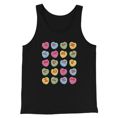 Candy Heart Anti-Valentines Men/Unisex Tank Top Black | Funny Shirt from Famous In Real Life