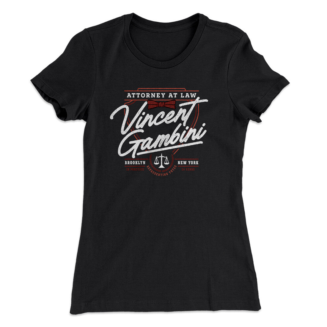 Vincent Gambini Attorney Women's T-Shirt Black | Funny Shirt from Famous In Real Life