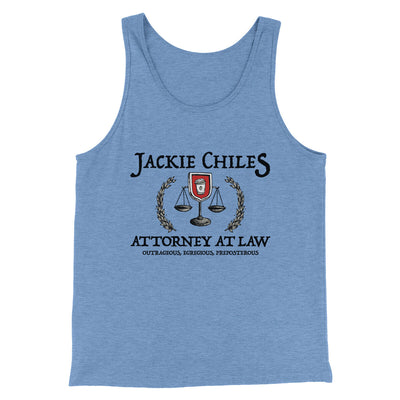 Jackie Chiles Attorney At Law Men/Unisex Tank Top Blue TriBlend | Funny Shirt from Famous In Real Life