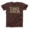 Turkey & Mashed Potatoes 2024 Funny Thanksgiving Men/Unisex T-Shirt Brown | Funny Shirt from Famous In Real Life