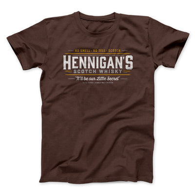 Hennigan's Scotch Whisky Men/Unisex T-Shirt Brown | Funny Shirt from Famous In Real Life