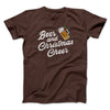 Beer And Christmas Cheer Men/Unisex T-Shirt Brown | Funny Shirt from Famous In Real Life