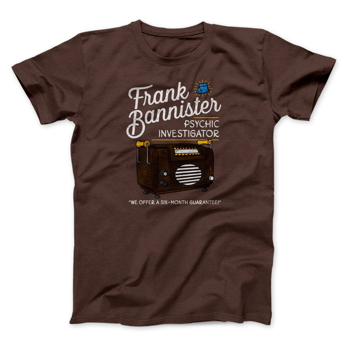 Frank Bannister Psychic Investigator Funny Movie Men/Unisex T-Shirt Brown | Funny Shirt from Famous In Real Life