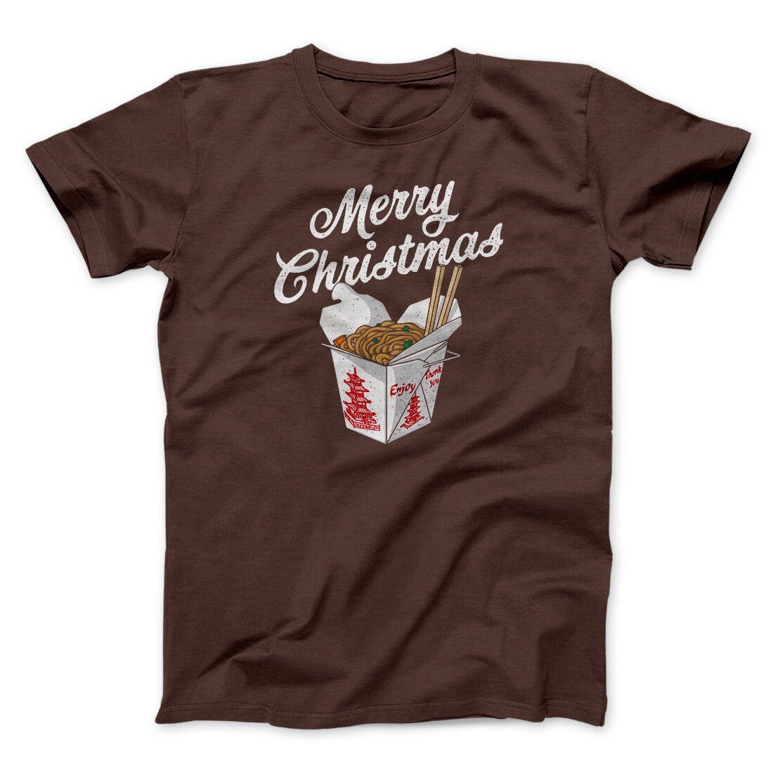 Merry Christmas Takeout Funny Hanukkah Men/Unisex T-Shirt | Funny Shirt from Famous In Real Life