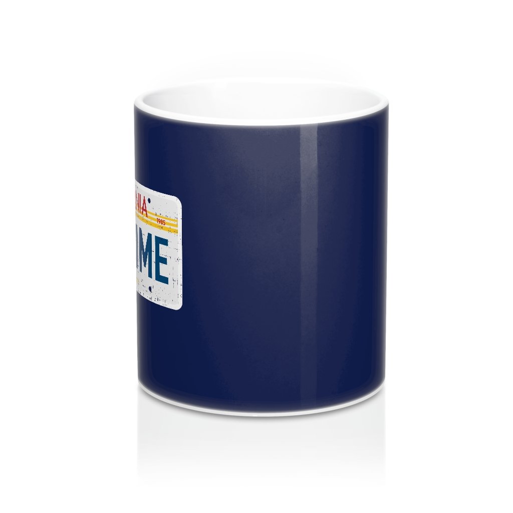 Outatime License Plate Coffee Mug | Funny Shirt from Famous In Real Life