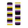 Non-Binary Stripes Adult Crew Socks M | Funny Shirt from Famous In Real Life