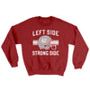 Left Side Strong Side Ugly Sweater Cardinal Red | Funny Shirt from Famous In Real Life