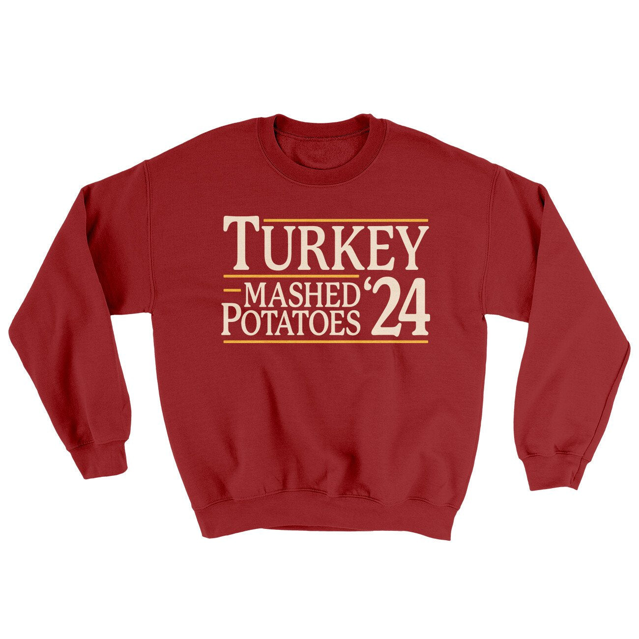 Turkey & Mashed Potatoes 2024 Ugly Sweater Cardinal Red | Funny Shirt from Famous In Real Life