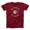 Happiness Is Coffee Men/Unisex T-Shirt Cardinal | Funny Shirt from Famous In Real Life