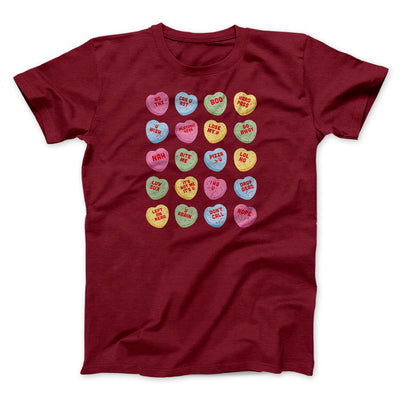 Candy Heart Anti-Valentines Men/Unisex T-Shirt Cardinal | Funny Shirt from Famous In Real Life