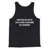 Instead Of Gifts I’m Giving Everyone My Opinion Men/Unisex Tank Top Charcoal Black TriBlend | Funny Shirt from Famous In Real Life