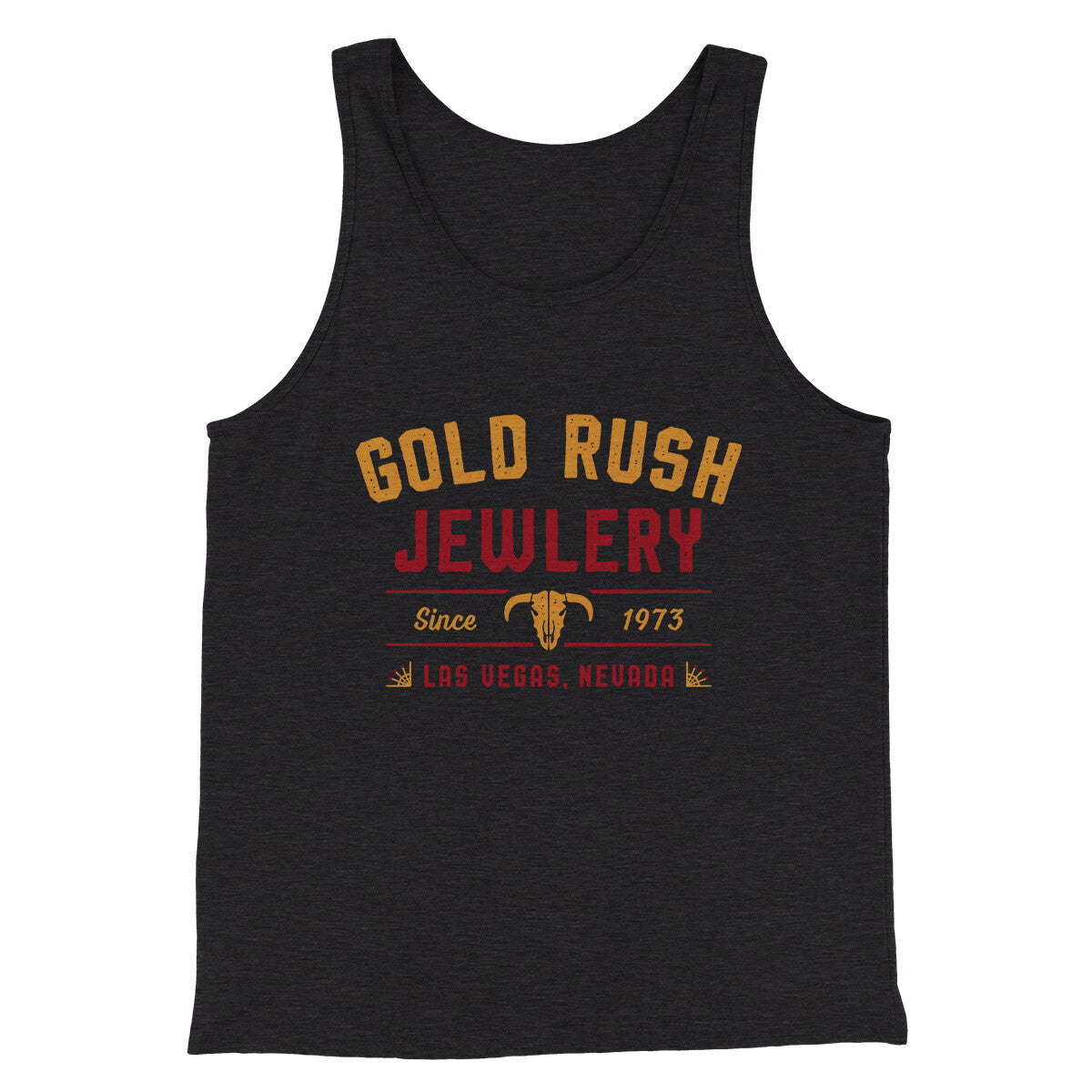 Gold Rush Jewelry Funny Movie Men/Unisex Tank Top Charcoal Black TriBlend | Funny Shirt from Famous In Real Life