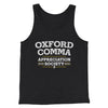 Oxford Comma Appreciation Society Funny Men/Unisex Tank Top Charcoal Black TriBlend | Funny Shirt from Famous In Real Life