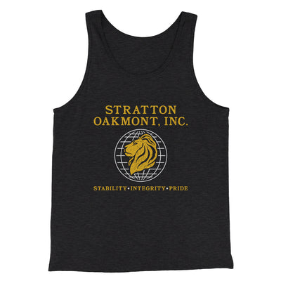 Stratton Oakmont Inc Funny Movie Men/Unisex Tank Top Charcoal Black TriBlend | Funny Shirt from Famous In Real Life