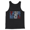 They May Take Our Lives But They’ll Never Take Our Freedom Funny Movie Men/Unisex Tank Top Charcoal Black TriBlend | Funny Shirt from Famous In Real Life