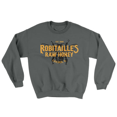 Robitaille's Raw Honey Ugly Sweater Charcoal | Funny Shirt from Famous In Real Life