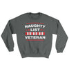 Naughty List Veterans Ugly Sweater Charcoal | Funny Shirt from Famous In Real Life