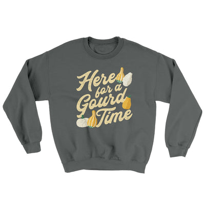 Here For A Gourd Time Ugly Sweater Charcoal | Funny Shirt from Famous In Real Life