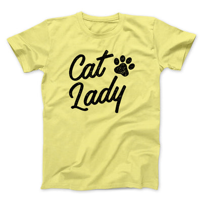 Cat Lady Men/Unisex T-Shirt Cornsilk | Funny Shirt from Famous In Real Life
