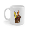 Peace Sign Hand Turkey Coffee Mug 11oz | Funny Shirt from Famous In Real Life