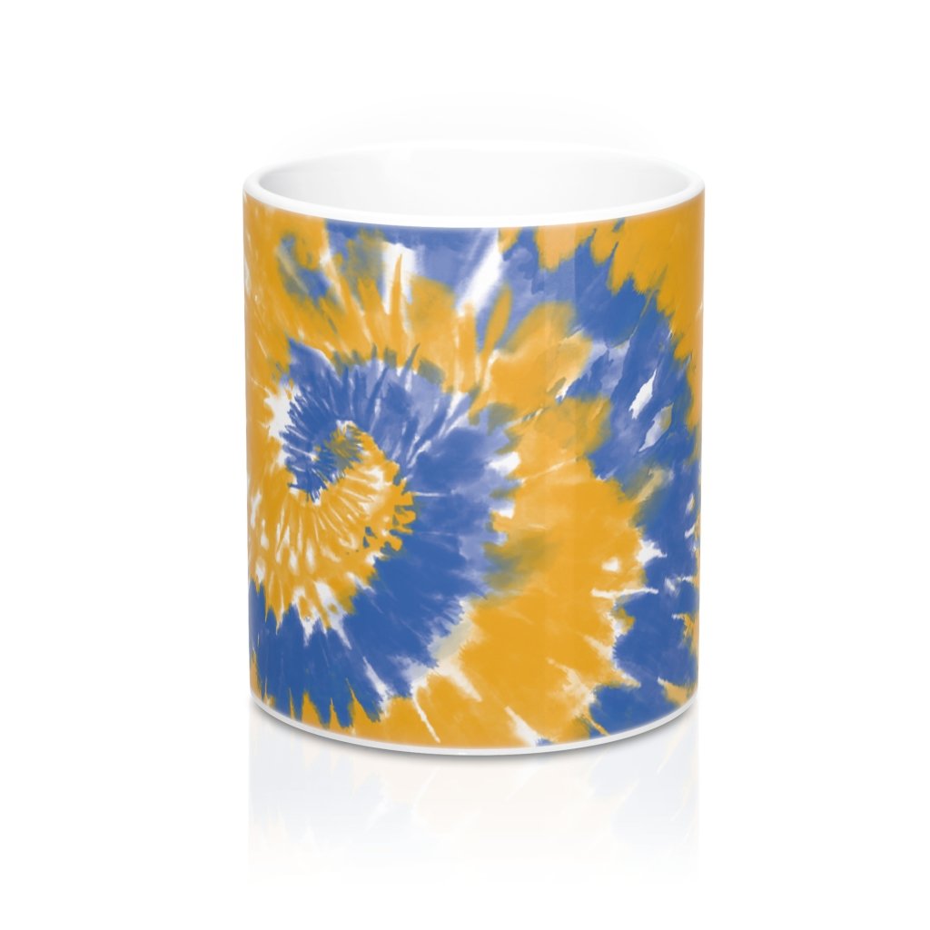 Powder Blue & Yellow Tie Dye Coffee Mug | Funny Shirt from Famous In Real Life