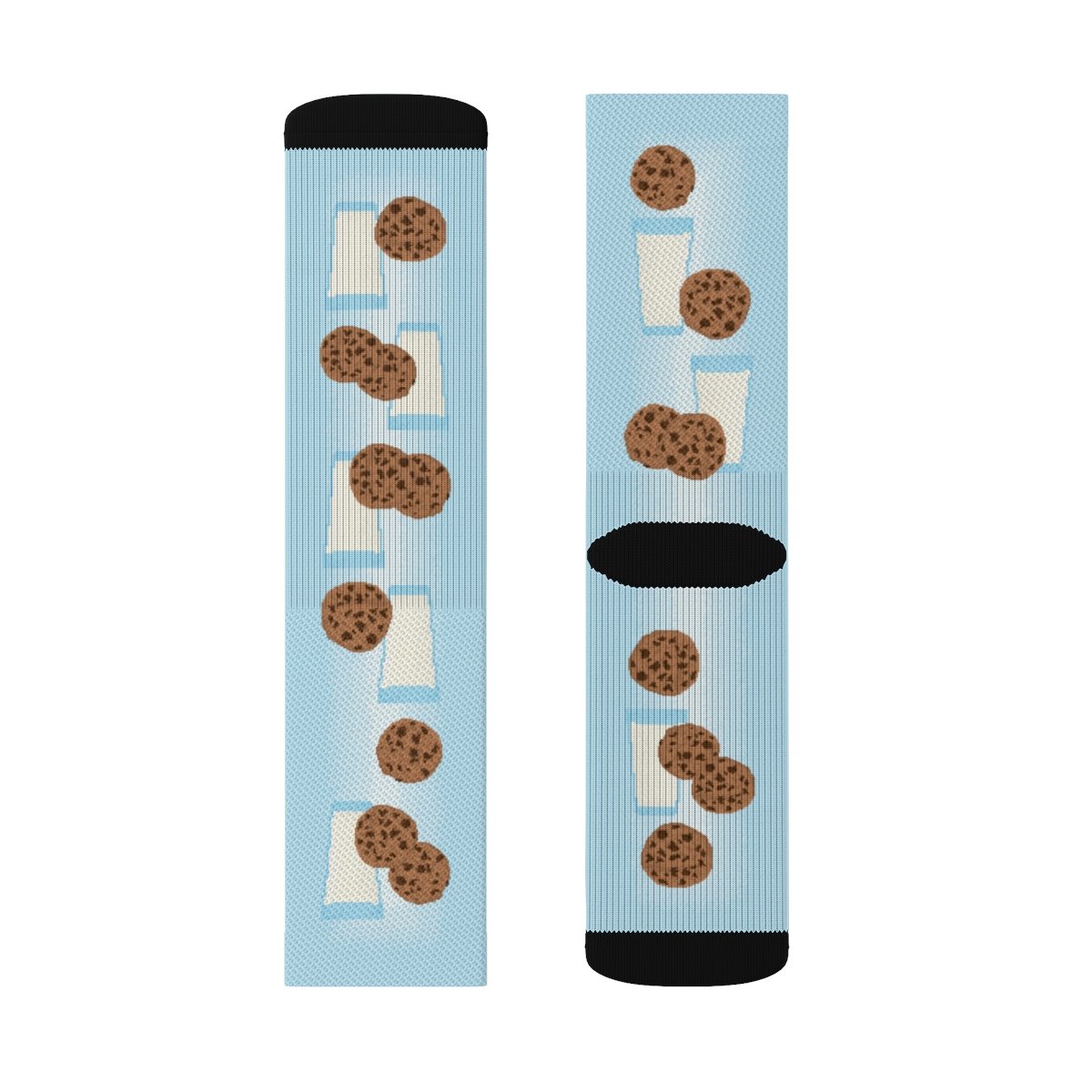 Milk & Cookies 8-Bit Adult Crew Socks M | Funny Shirt from Famous In Real Life