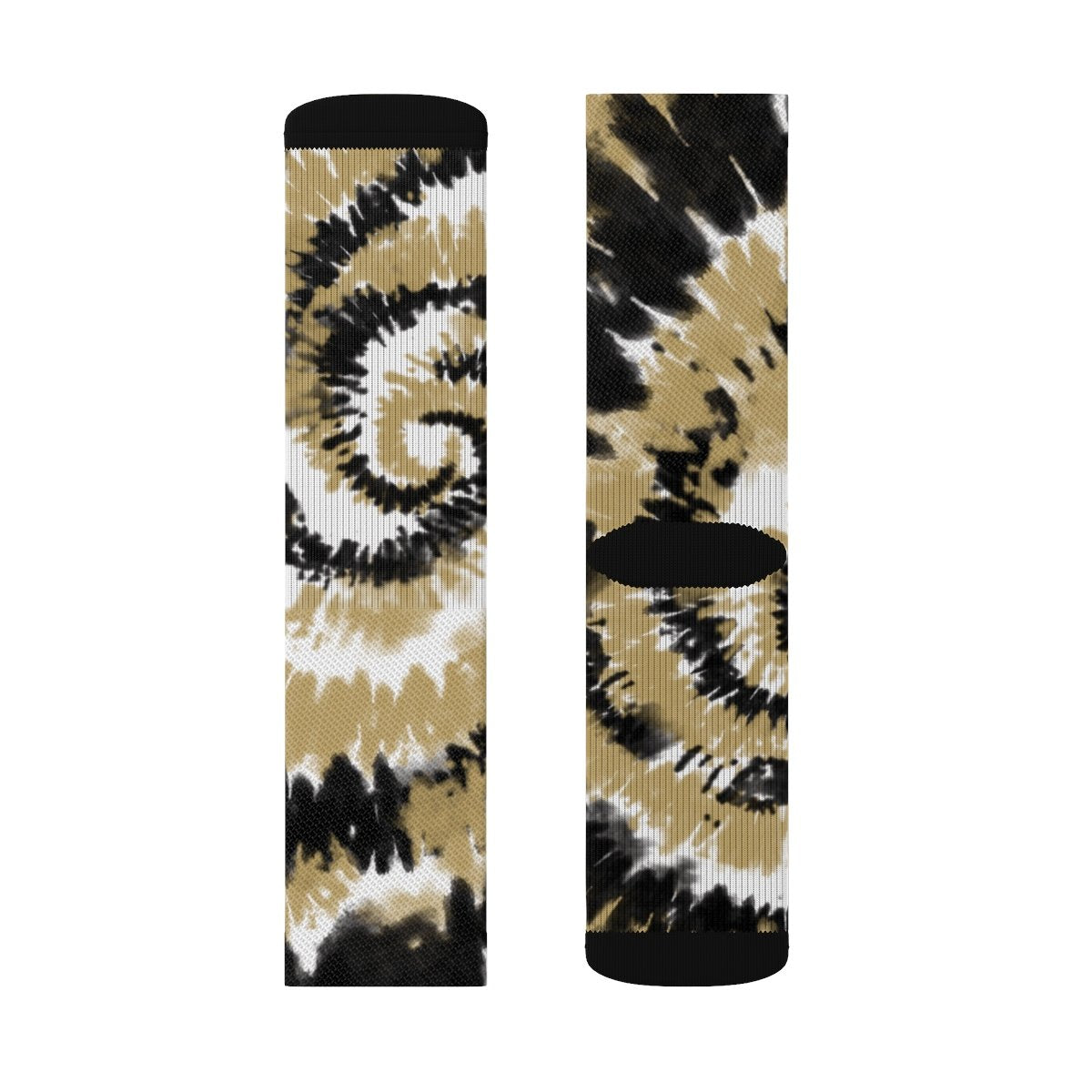 Black & Gold Tie Dye Adult Crew Socks | Funny Shirt from Famous In Real Life