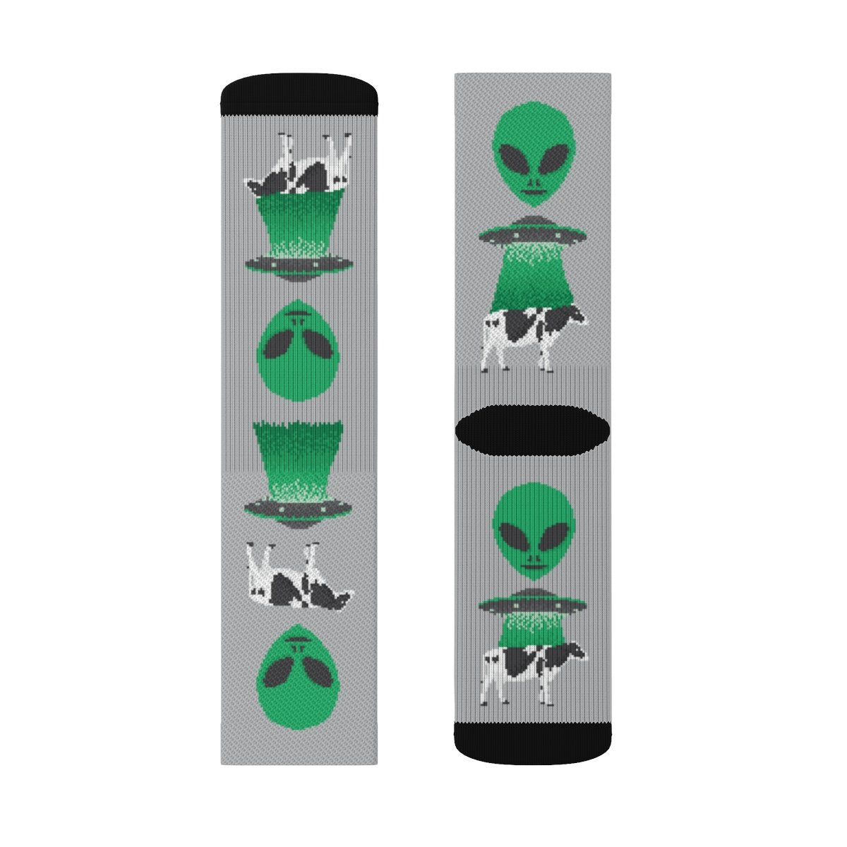 Aliens & UFOs 8-Bit Adult Crew Socks | Funny Shirt from Famous In Real Life
