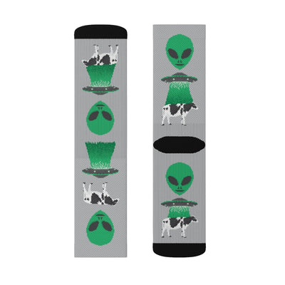 Aliens & UFOs 8-Bit Adult Crew Socks M | Funny Shirt from Famous In Real Life