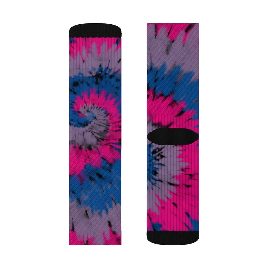 Bi Tie Dye Adult Crew Socks | Funny Shirt from Famous In Real Life