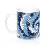 Light Blue & Navy Blue Tie Dye Coffee Mug 11oz | Funny Shirt from Famous In Real Life