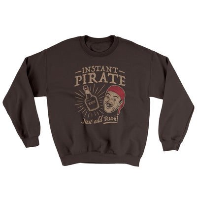 Instant Pirate, Just Add Rum Ugly Sweater Dark Chocolate | Funny Shirt from Famous In Real Life
