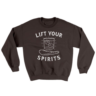 Lift Your Spirits Ugly Sweater Dark Chocolate | Funny Shirt from Famous In Real Life