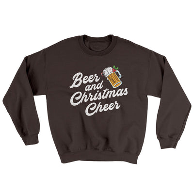 Beer And Christmas Cheer Ugly Sweater Dark Chocolate | Funny Shirt from Famous In Real Life