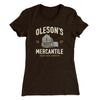 Oleson's Mercantile Women's T-Shirt Dark Chocolate | Funny Shirt from Famous In Real Life