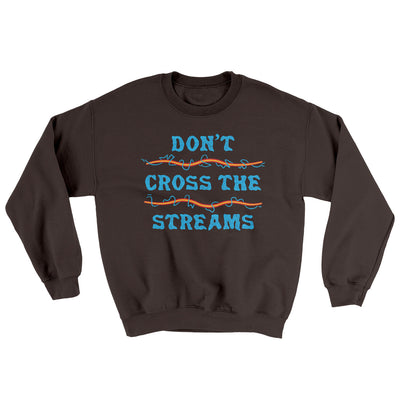 Don't Cross Streams Ugly Sweater Dark Chocolate | Funny Shirt from Famous In Real Life