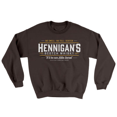Hennigan's Scotch Whisky Ugly Sweater Dark Chocolate | Funny Shirt from Famous In Real Life