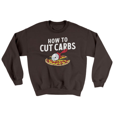 How To Cut Carbs (Pizza) Ugly Sweater Dark Chocolate | Funny Shirt from Famous In Real Life