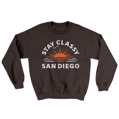 Stay Classy San Diego Ugly Sweater Dark Chocolate | Funny Shirt from Famous In Real Life