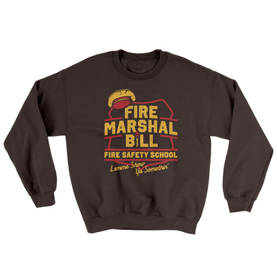 Fire Marshal Bill Fire Safety School Ugly Sweater Dark Chocolate | Funny Shirt from Famous In Real Life