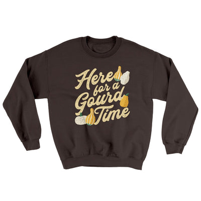 Here For A Gourd Time Ugly Sweater Dark Chocolate | Funny Shirt from Famous In Real Life