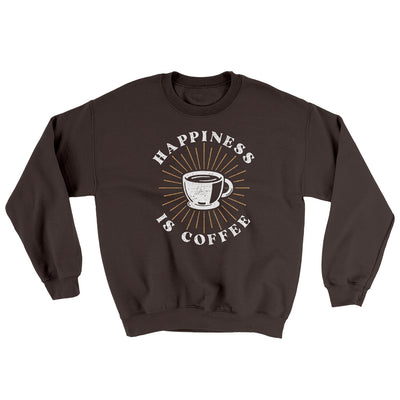 Happiness Is Coffee Ugly Sweater Dark Chocolate | Funny Shirt from Famous In Real Life
