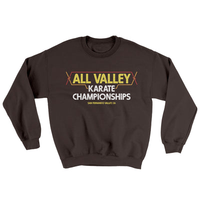 All Valley Karate Championships Ugly Sweater Dark Chocolate | Funny Shirt from Famous In Real Life