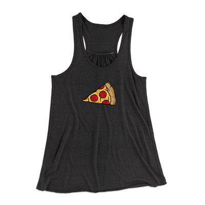Pizza Slice Couple's Shirt Women's Flowey Racerback Tank Top Dark Grey Heather | Funny Shirt from Famous In Real Life