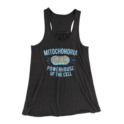 Mitochondria Powerhouse Of The Cell Women's Flowey Racerback Tank Top Dark Grey Heather | Funny Shirt from Famous In Real Life