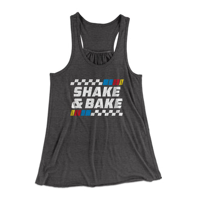 Shake And Bake Women's Flowey Racerback Tank Top Dark Grey Heather | Funny Shirt from Famous In Real Life