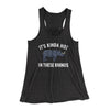 It's Kinda Hot In These Rhinos Women's Flowey Racerback Tank Top Dark Grey Heather | Funny Shirt from Famous In Real Life